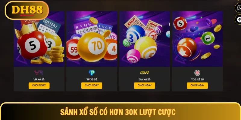 Sảnh xổ số có hơn 30K lượt cược